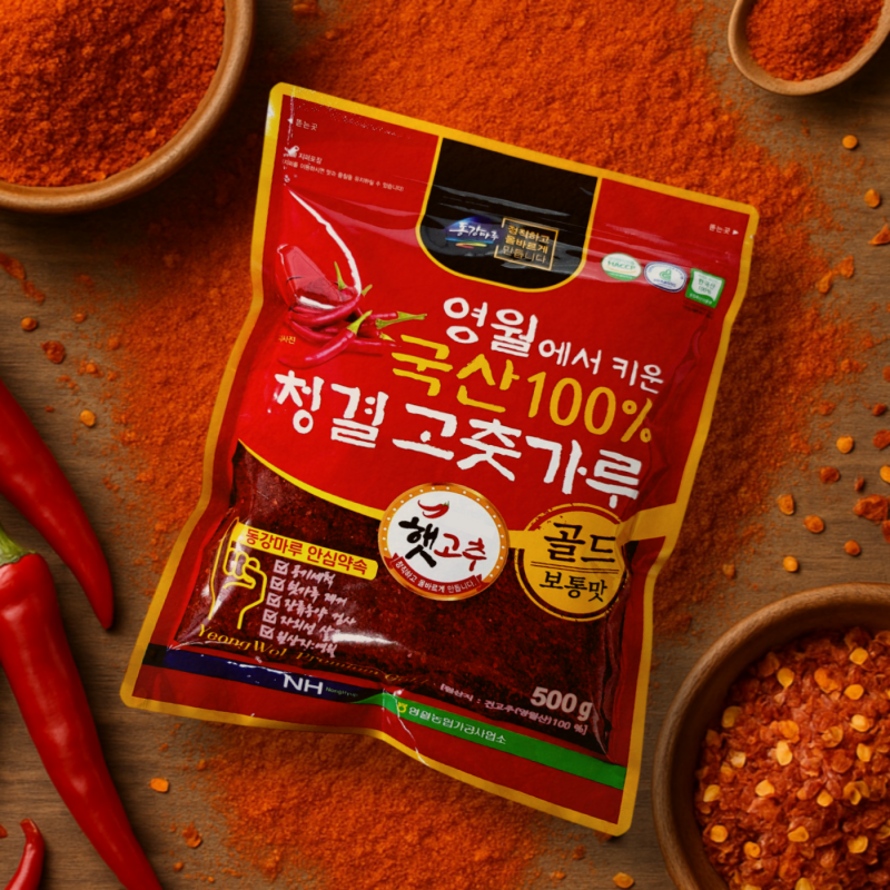 영월몰,[영월농협] [25년산] 햇 청결고춧가루 500g (보통맛)